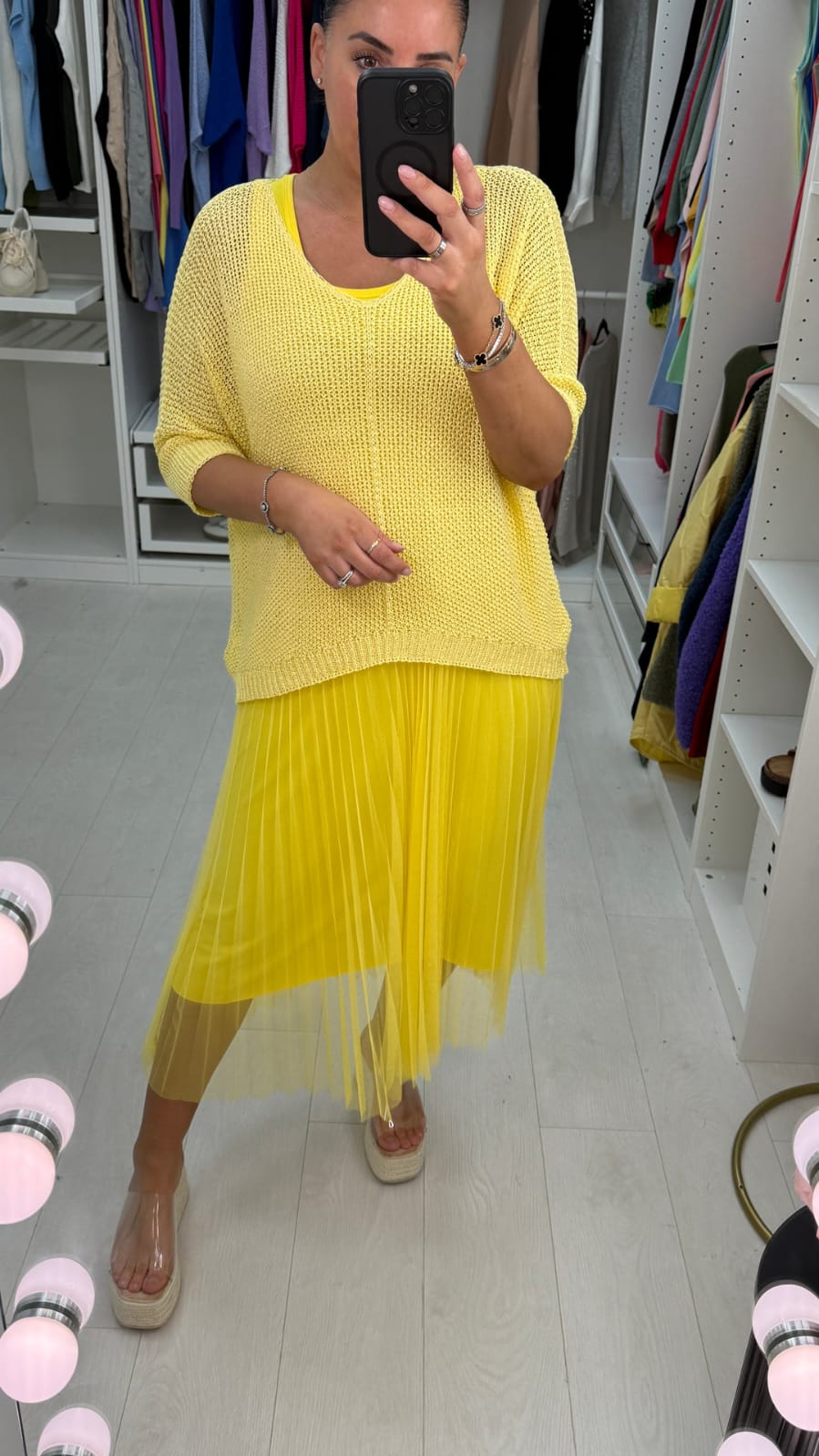 Yellow Italian chiffon dress