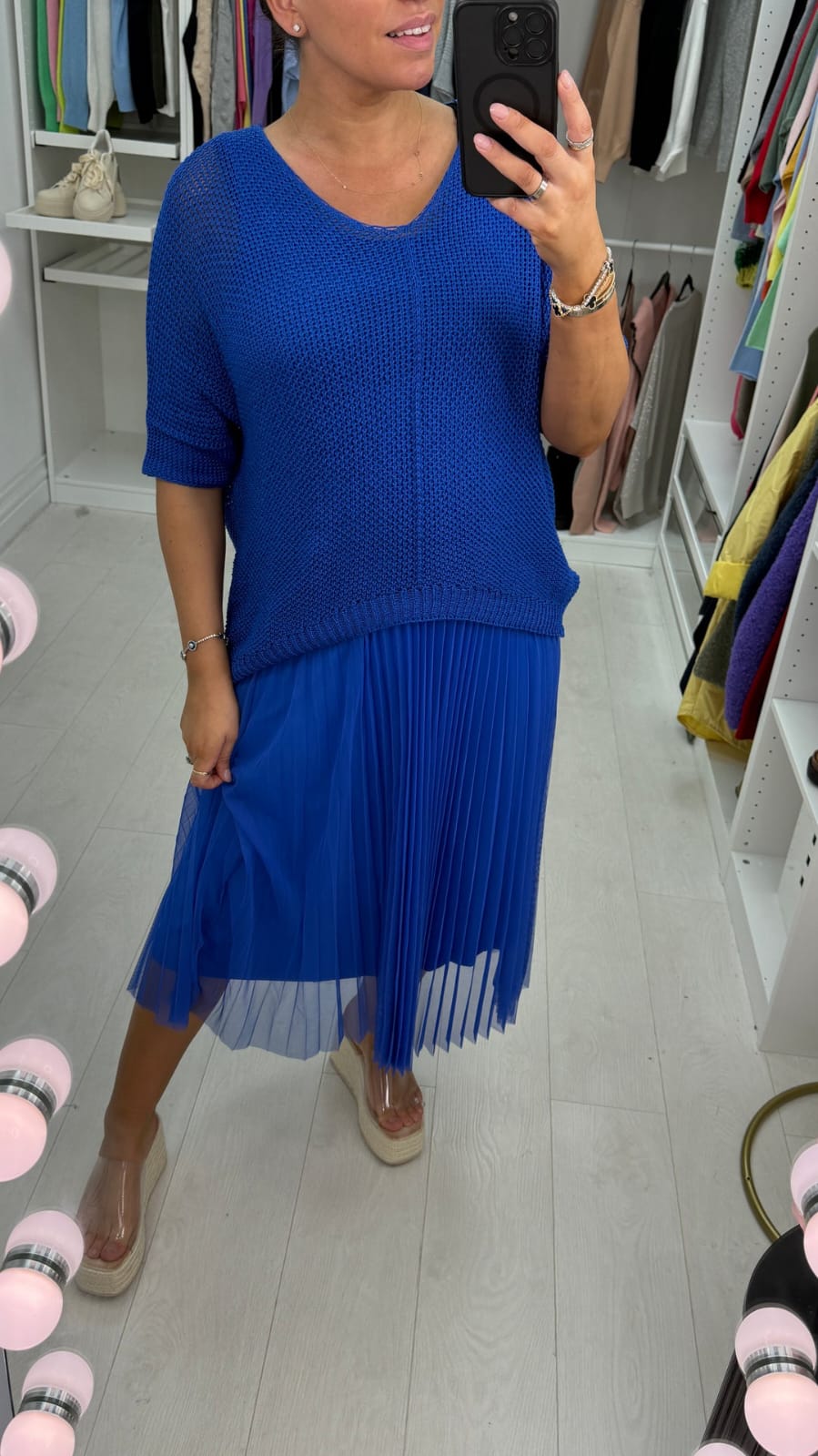 Blue Italian chiffon dress