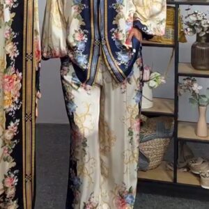 Navy Italian satin set