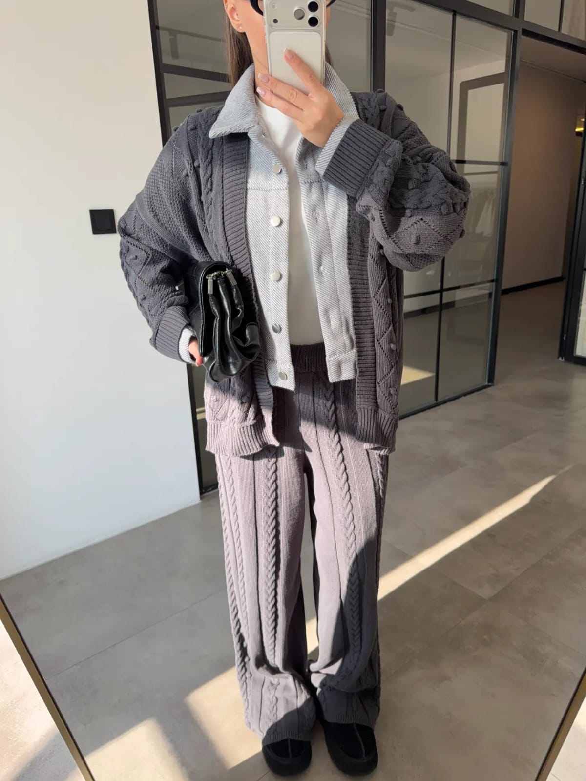 Gray Set Detailed Knitwear