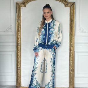 Blue Italian satin set