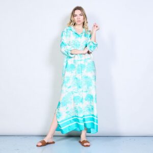 Turquoise Italian satin dress