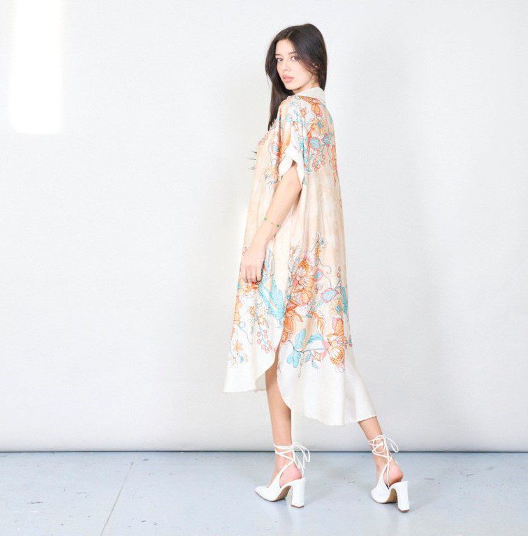 Beige Italian satin dress - Image 2