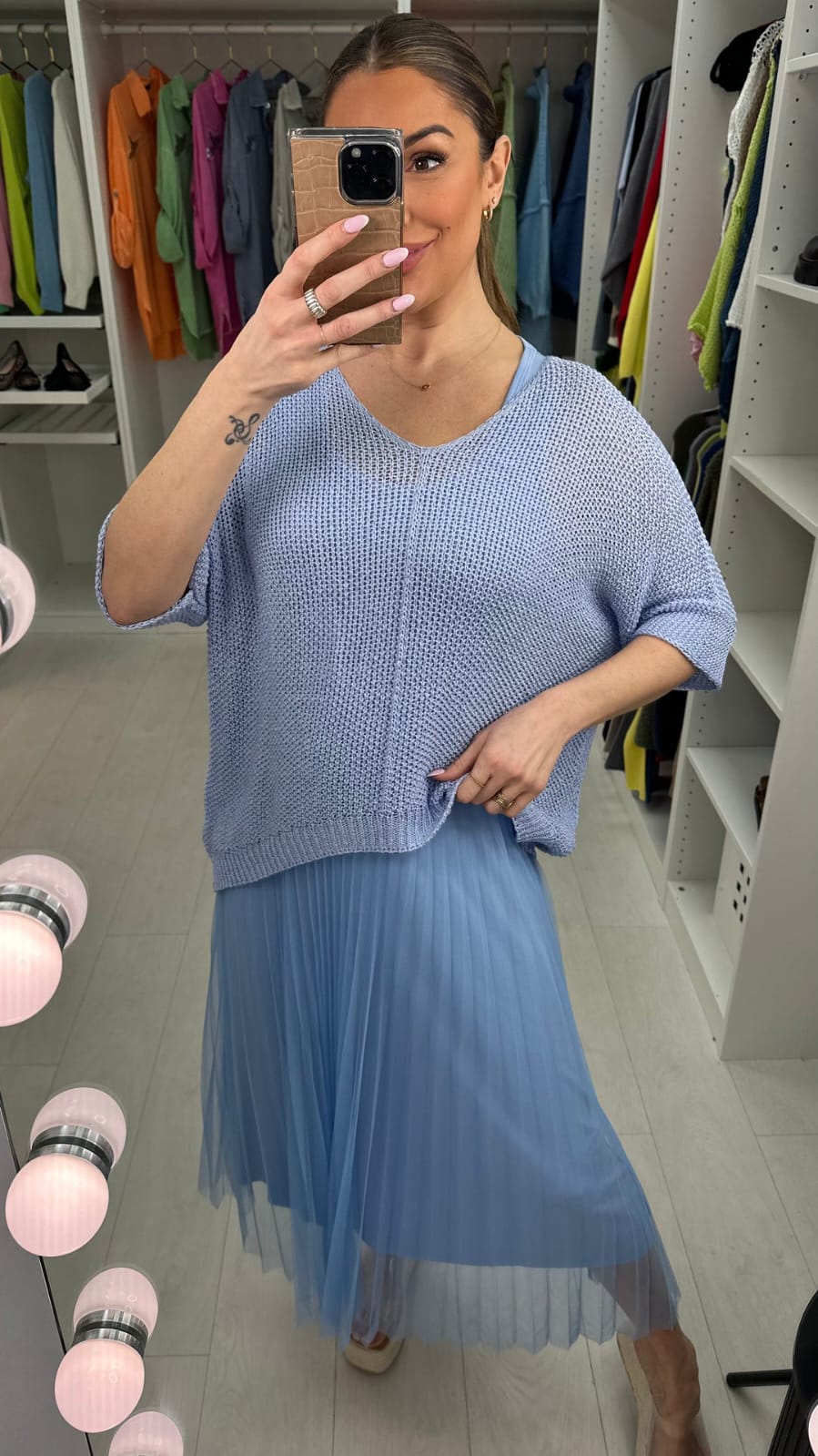 Light blue Italian chiffon dress