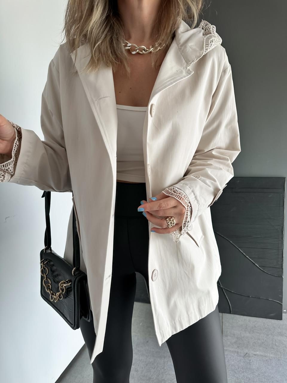 Hooded jacket Beige - Image 2