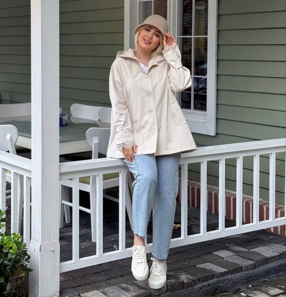 Hooded jacket Beige - Image 5