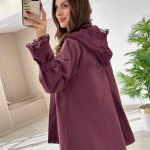 Burgundy Hooded Jacket