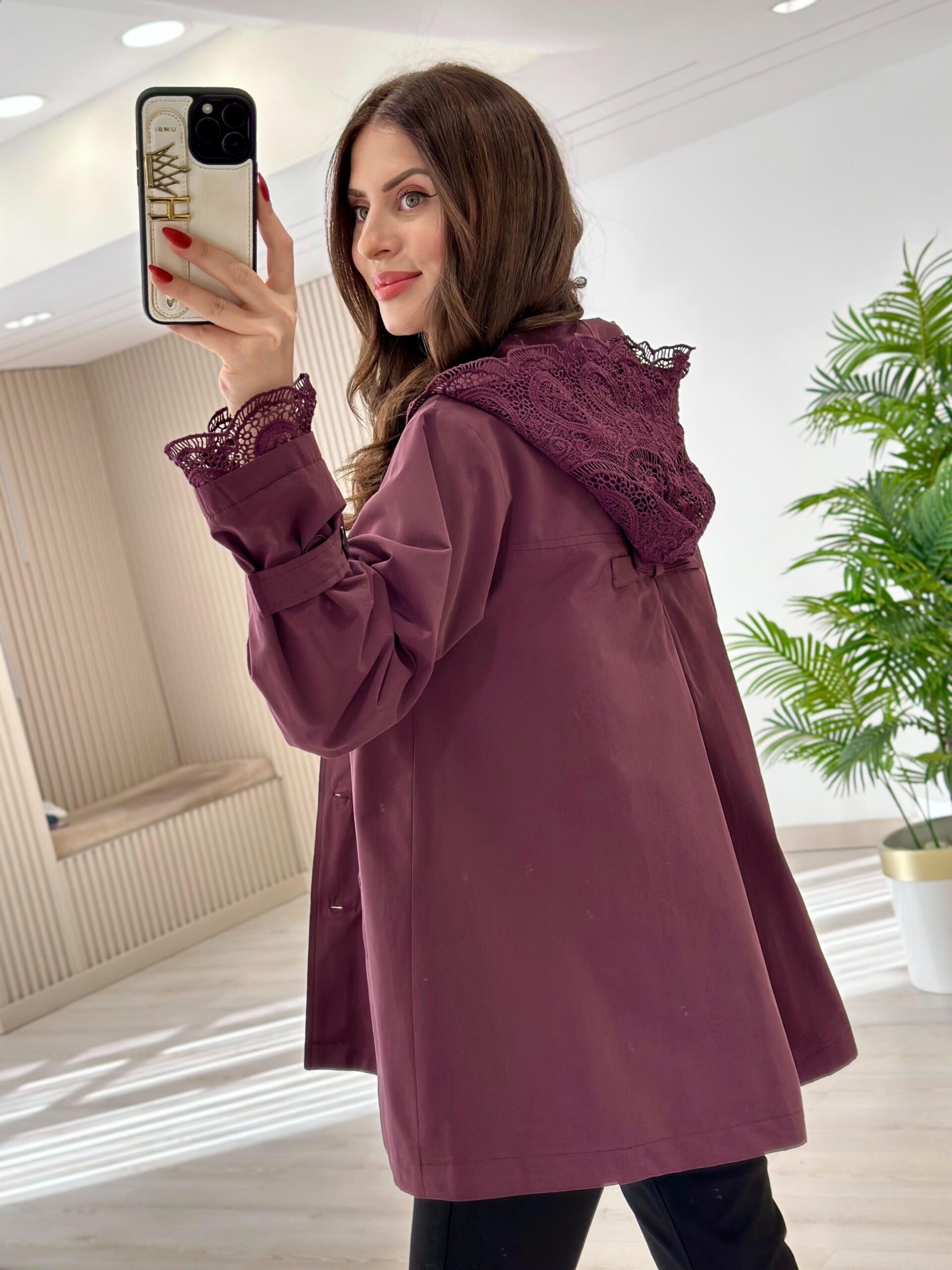 Burgundy Hooded Jacket