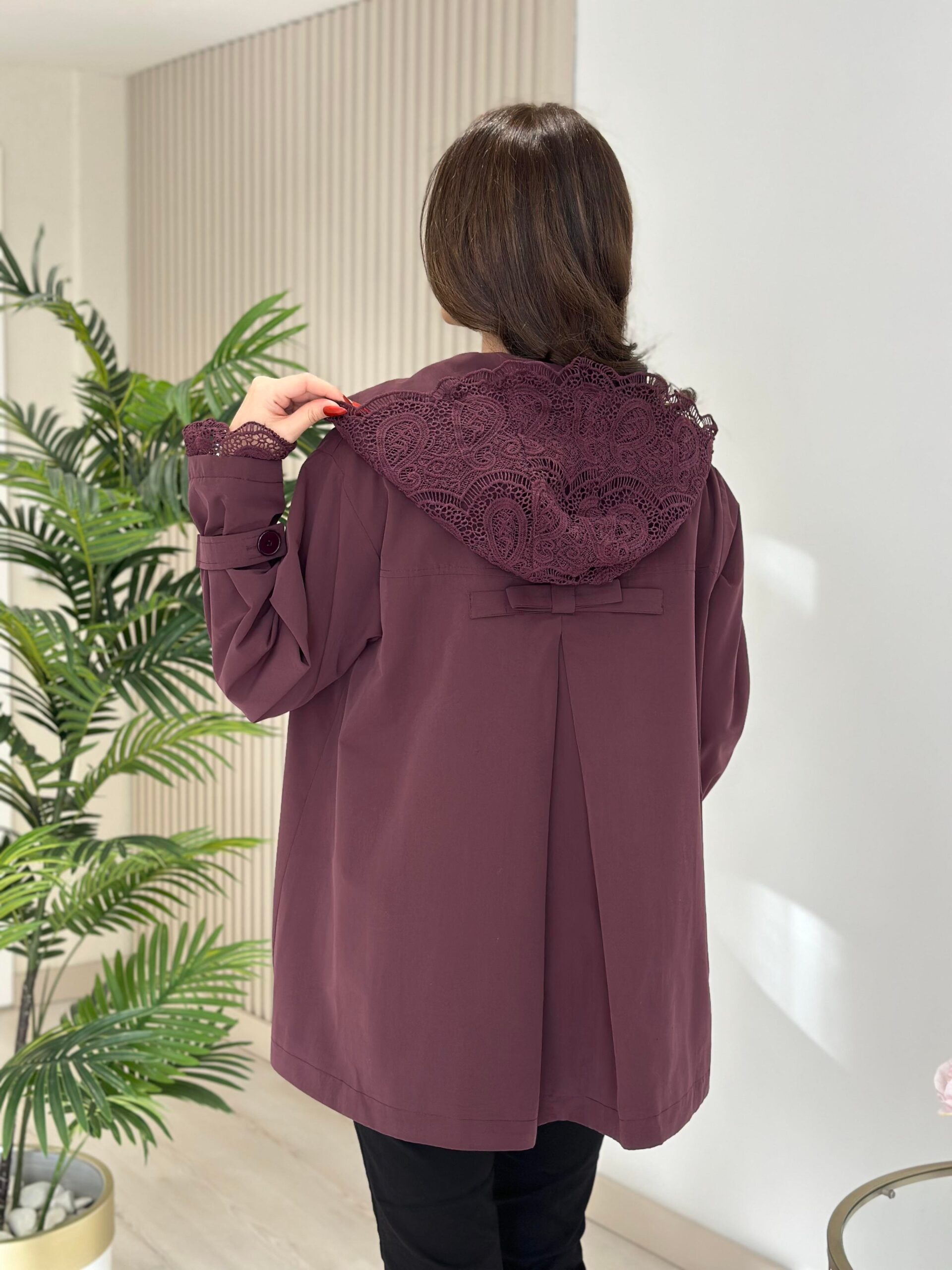 Burgundy Hooded Jacket - Image 4