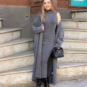 Gray Two-Piece Dress