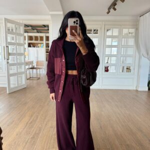 Burgundy suit