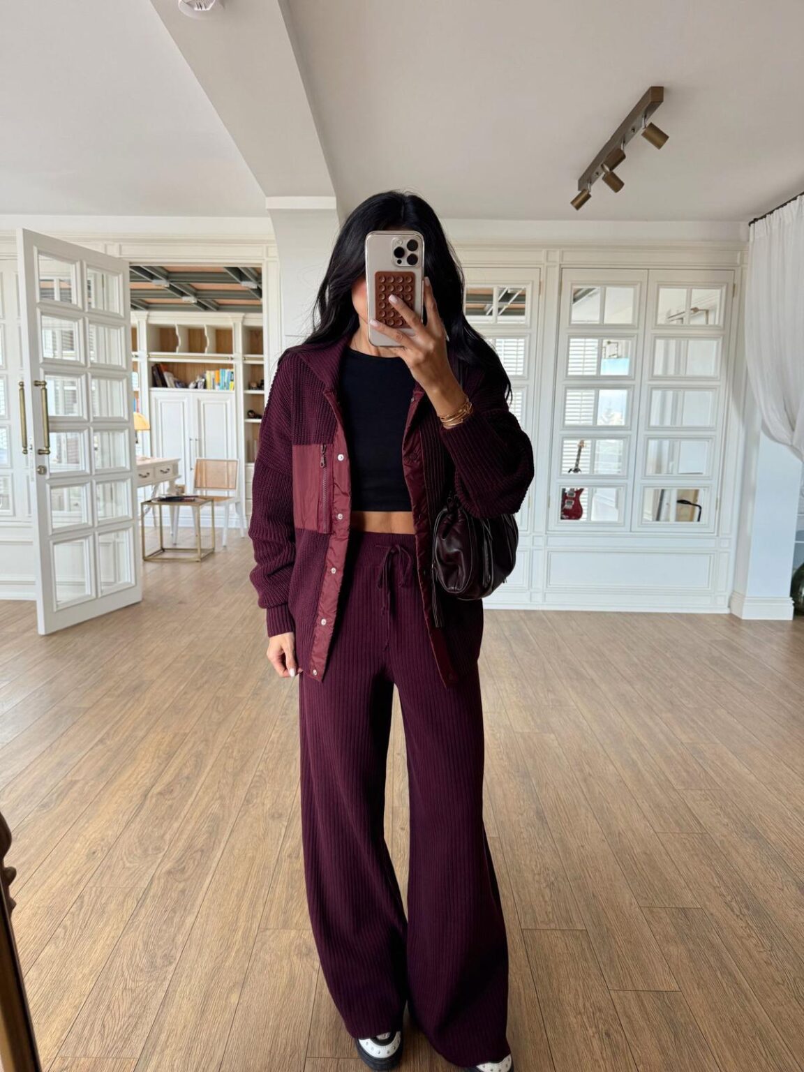 Burgundy suit