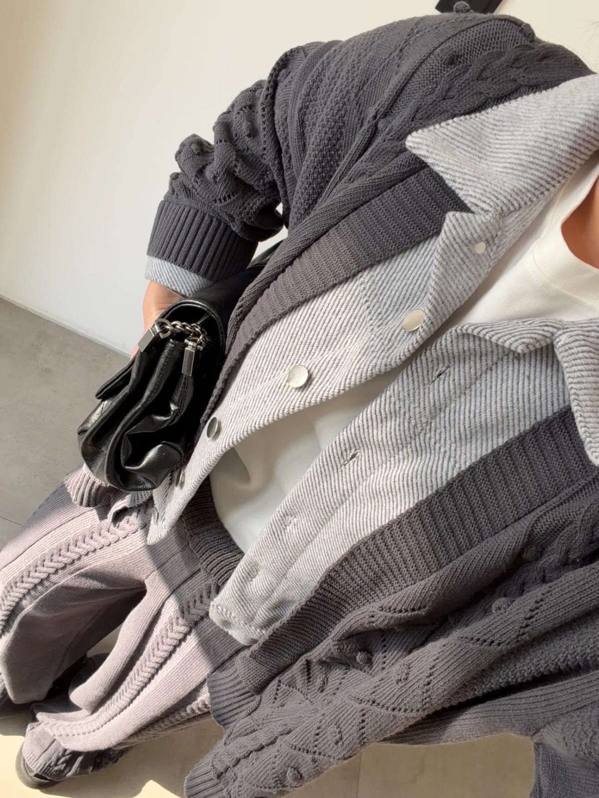 Gray Set Detailed Knitwear - Image 2