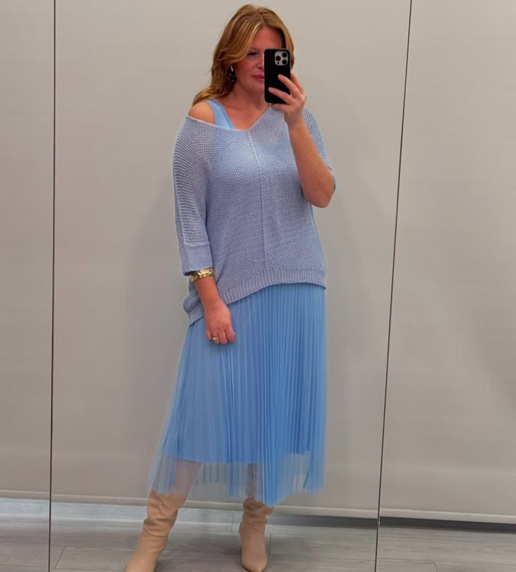 Light blue Italian chiffon dress - Image 2