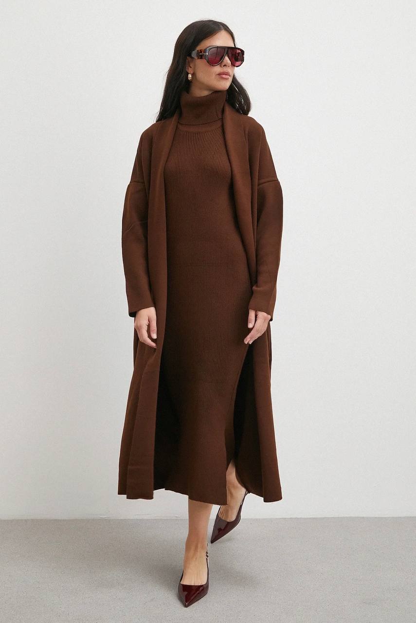 Brown two-piece dress - Image 4