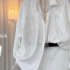 White cotton satin shirt