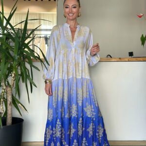 Blue cotton and polyester dress