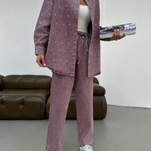 Mauve jeans suit
