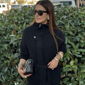 Black suit with belt