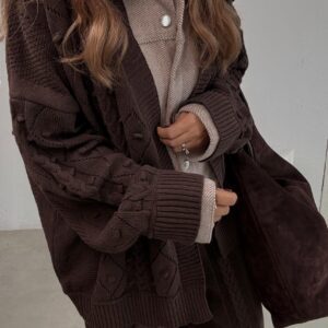 Brown Set Detailed Knitwear