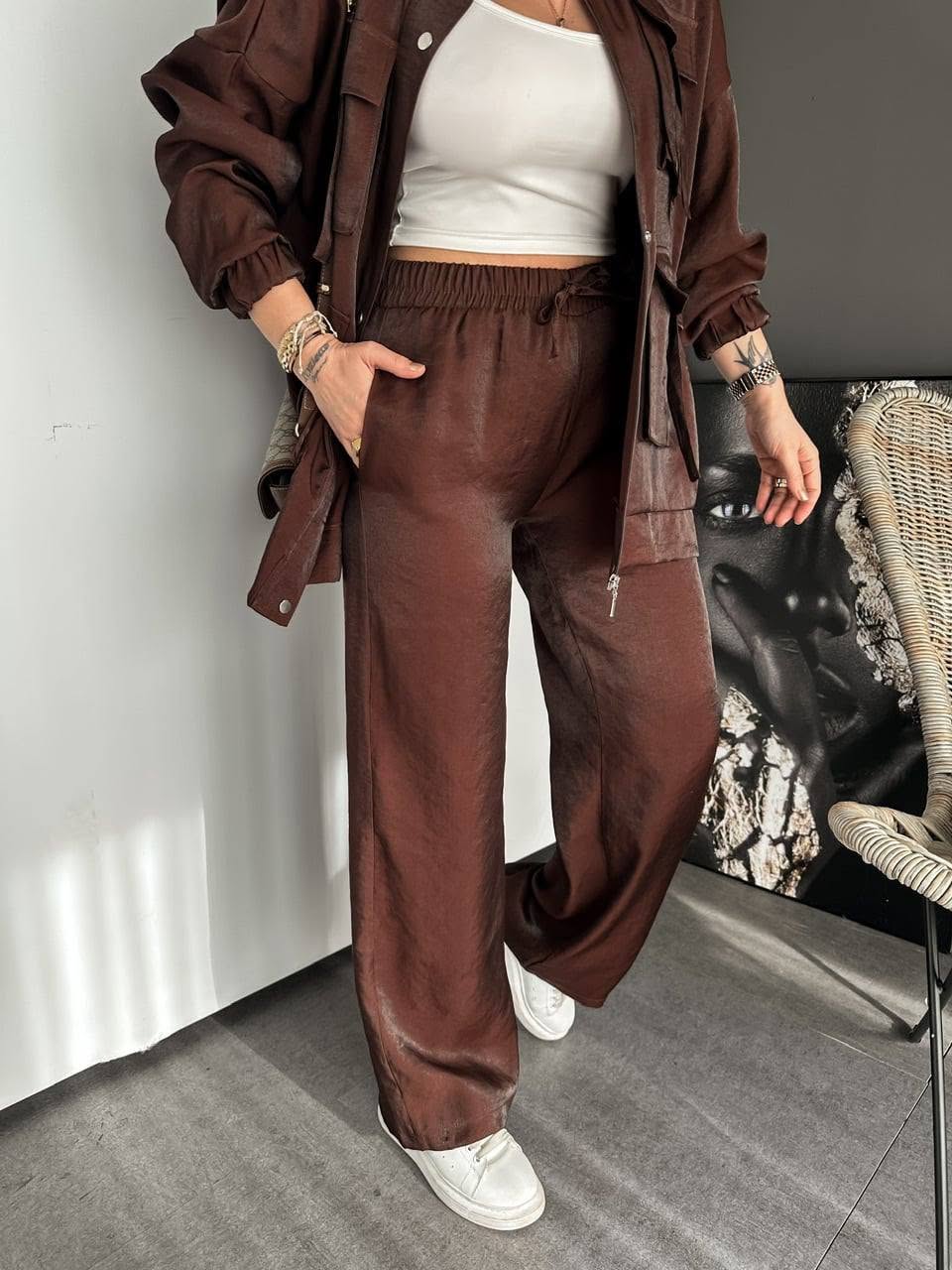 Brown organza suit - Image 2